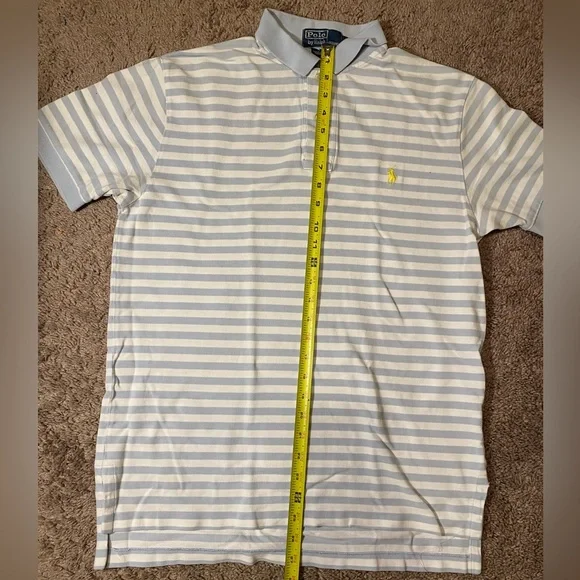 Polo Ralph Lauren Cotton Polo Adult Mens Size Medium Striped Work School Shirt - Picture 5 of 9